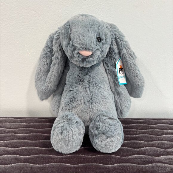 RARE Jellycat Medium Bashful Dusky Blue Bunny BNWT - Picture 2 of 6